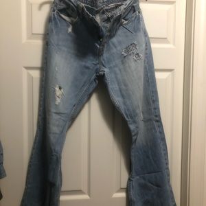 American Eagle Distressed Boot Cut Jeans